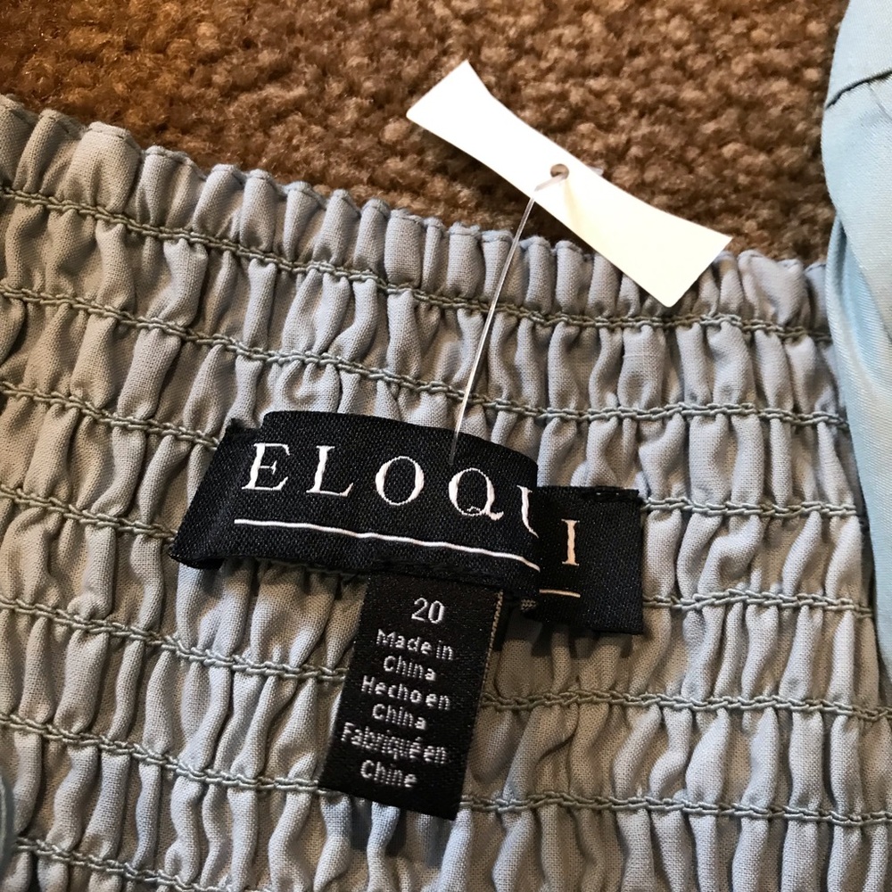 Eloquii Dress NWOT Plus Size 20 Midi Puff Sleeve Pockets in Ston… - Picture 5 of 9